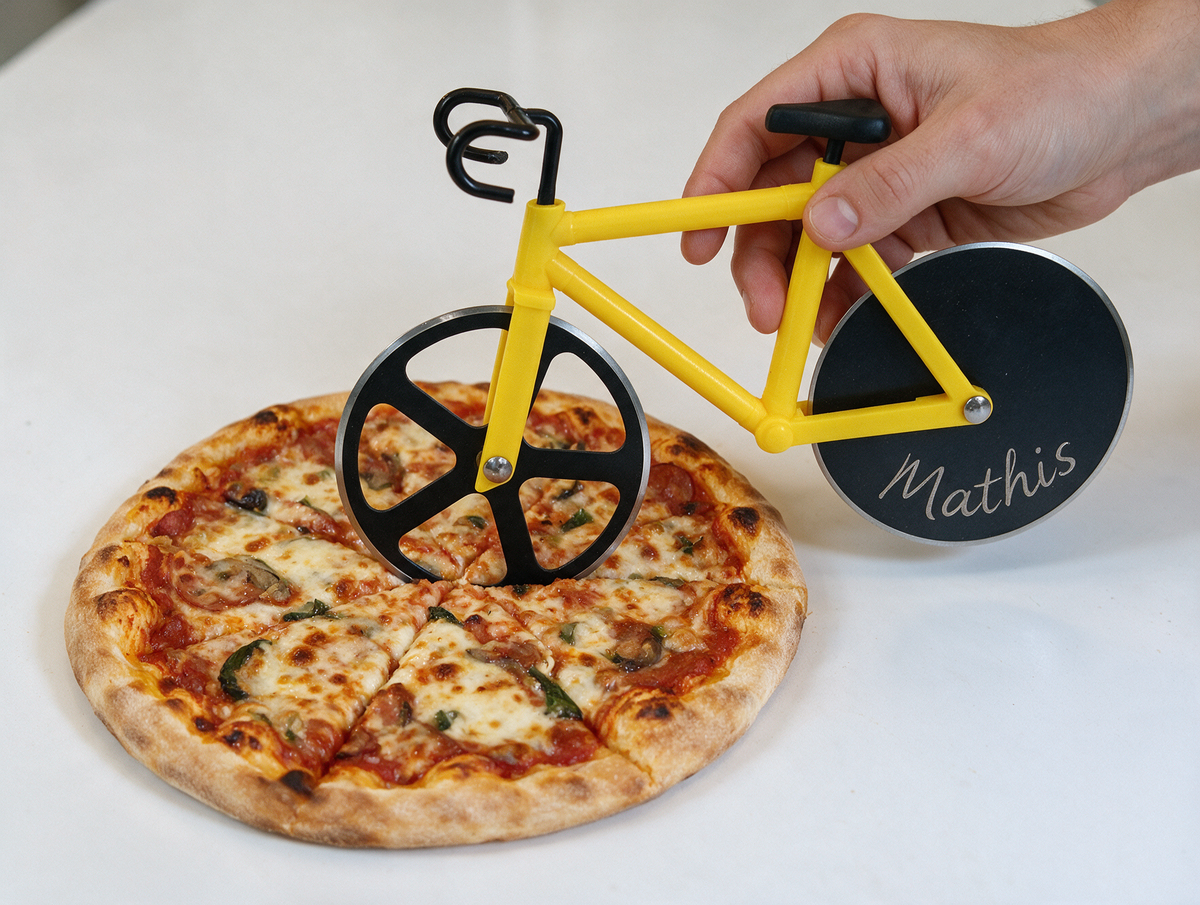 Coupe-pizza "Le Vélo de Course Traditionnel"