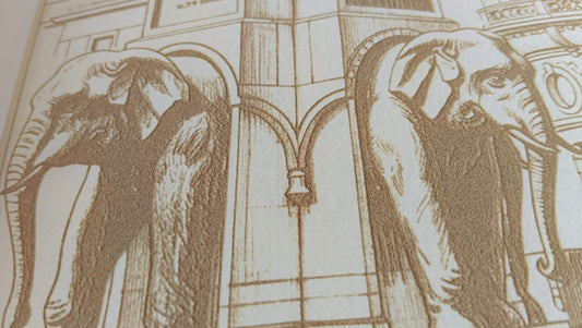 Cadre gravure laser "LA FONTAINE DES ELEPHANTS / CHAMBERY"